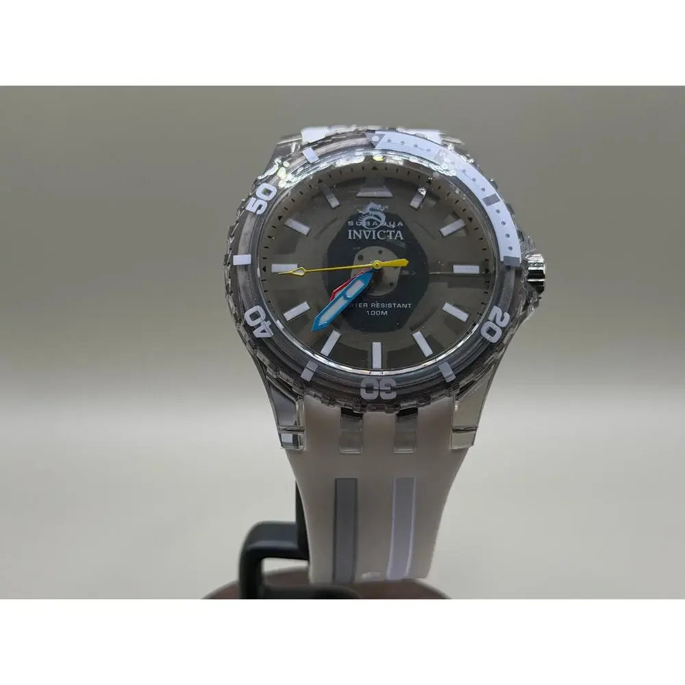 Invicta Subaqua 69448 44mm White Clear Case Dive Watch BNIB